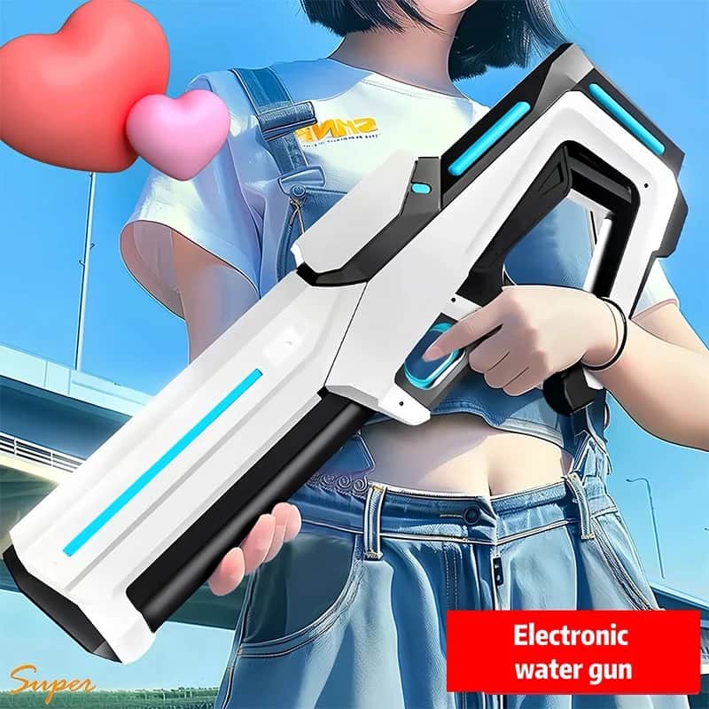 אקדח מים חשמלי אוטומטי - ירי חזק + סוללה נטענת - ילדים ומשפחה בהנחה של 56%: ₪55.67 במקום ₪125.31