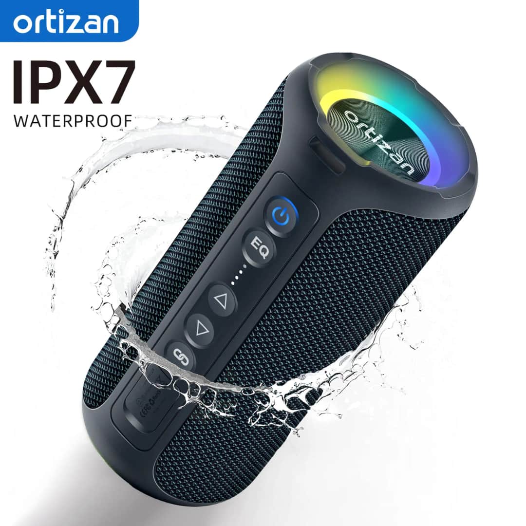רמקול Ortizan 40W - עמיד מים IPX7 + תאורת RGB - בית וגאדג'טים בהנחה של 55%: ₪117.17 במקום ₪262.2