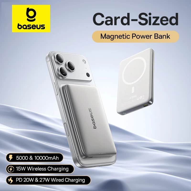 סוללת גיבוי מגנטית Baseus 10000mAh PD 27W - דקה, נצמדת לאייפון - סלולר בדיל מאומת: ₪136.78 במקום ₪248.69 (45% הנחה)