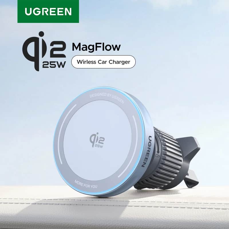 מטען רכב מגנטי UGREEN Qi2.2 25W - תואם MagSafe לאייפון 16/17 - סלולר בהנחה של 48%: ₪79.57 במקום ₪153