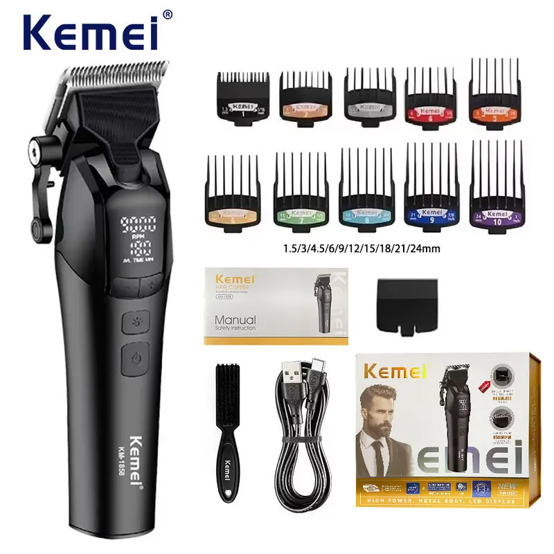 מכונת תספורת Kemei KM-1858 מקצועית - 9000 סל"ד - טיפוח ויופי בדיל מאומת: ₪115.24 במקום ₪250.52 (54% הנחה)
