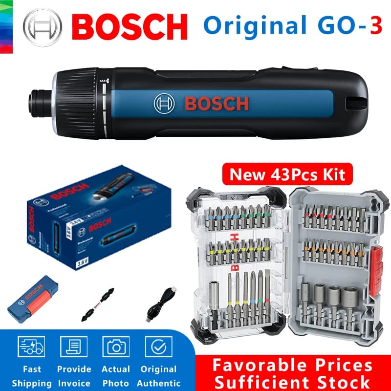 מברגת BOSCH GO 3 מקורית + ערכת ביטים במזוודה - בית וגאדג'טים בדיל מאומת: ₪189.45 במקום ₪291.45 (35% הנחה)